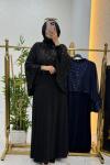 Zerafet Payetli Abaya Siyah