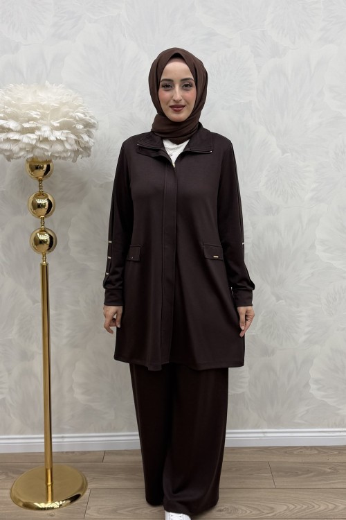 Ela Takım Kahverengi