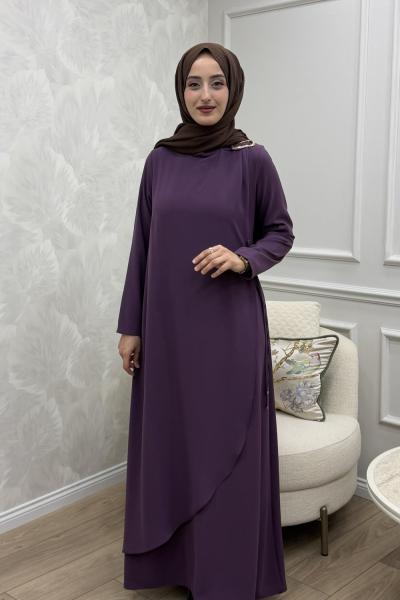 Yeliz Elbise Mor