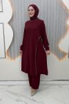 Akım Pantolonlu Takım Bordo