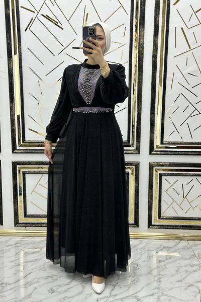 Amaris simli abiye  Siyah