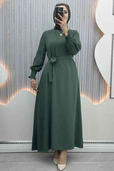 Arşin Taşlı Elbise Haki