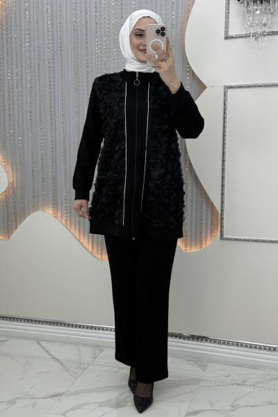 Arzu Pantolonlu Takım Siyah