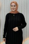 Aura Triko Elbise Siyah