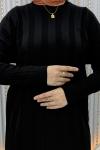 Aura Triko Elbise Siyah