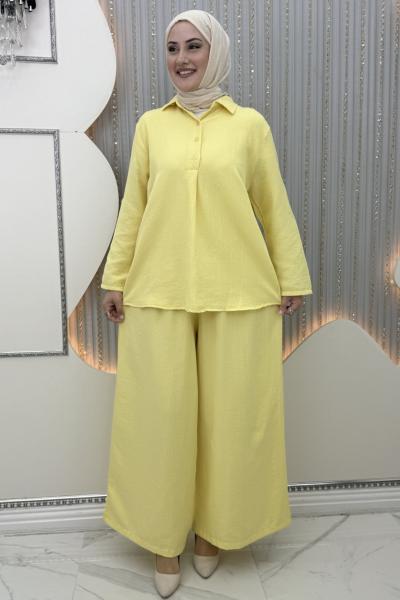 Bade pantolonlu takım Sarı