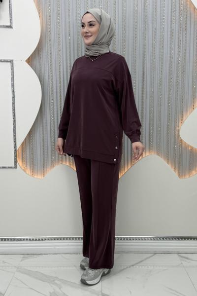 Bade Pantolonlu Takım Bordo