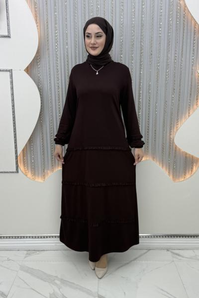Belin Elbise Kahverengi