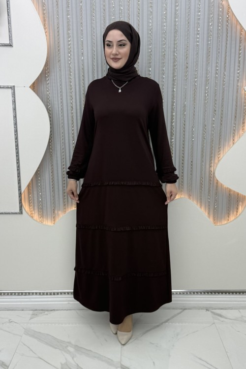 Belin Elbise Kahverengi
