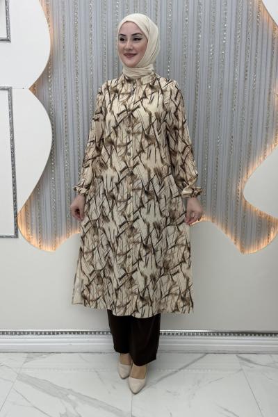 Belkıs Pantolonlu Takım Kahverengi