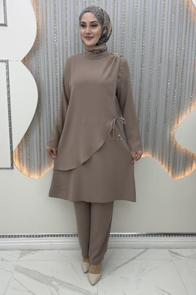 Ceylin Pantolonlu Takım Vizon