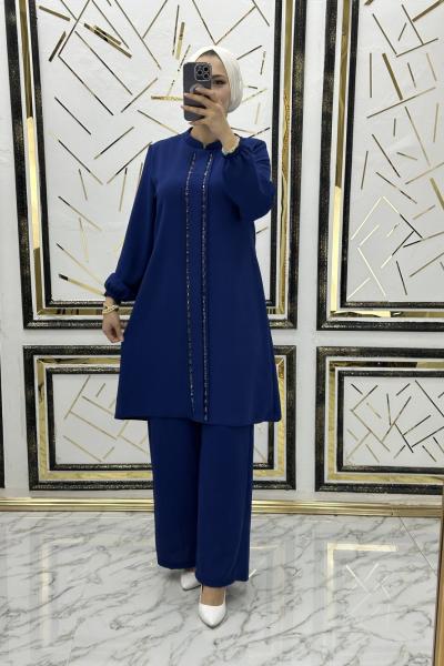 Çift taraf taşlı takım  Lacivert