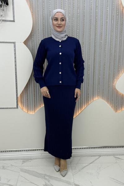 Çiğdem Etekli Takım Lacivert