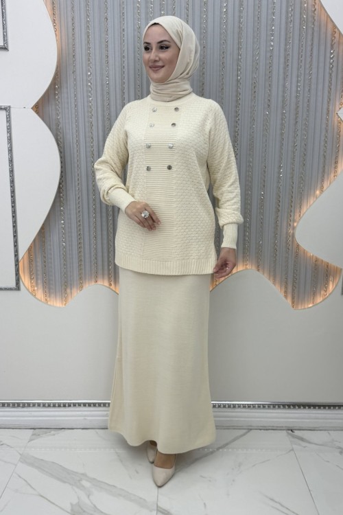 Dicle Etekli Takım  Krem