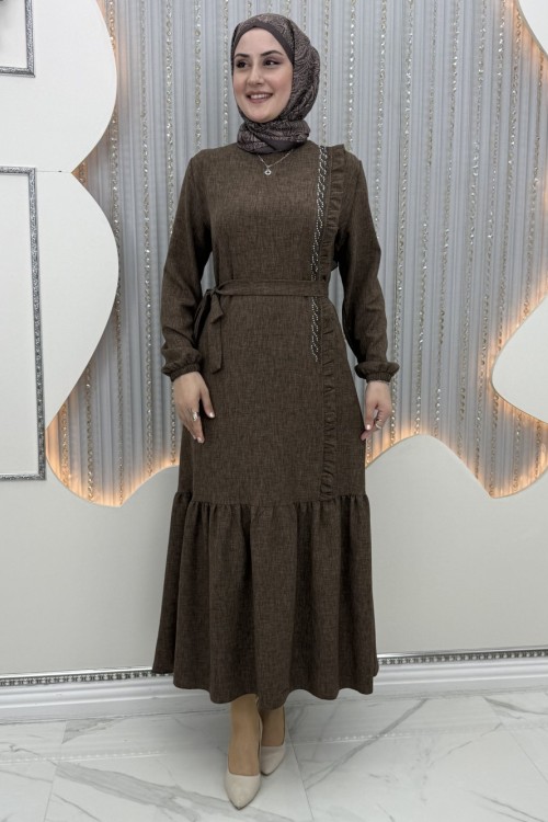 Diva Elbise Kahverengi