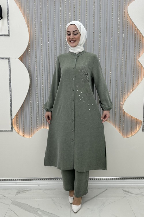 Duha taşlı takım Mint Yeşili