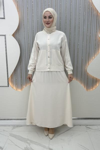 Elara Etekli Takım Krem