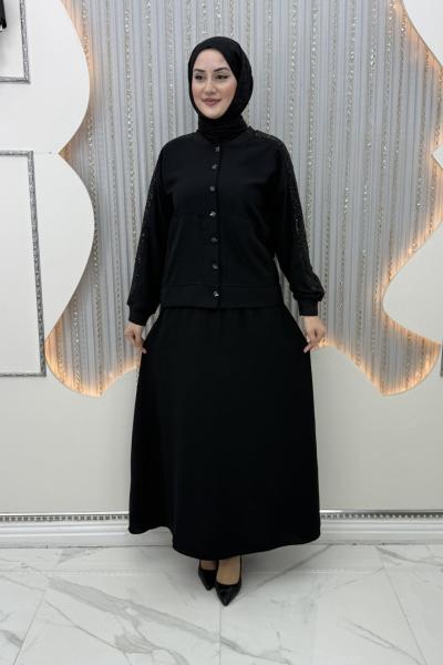 Elara Etekli Takım Siyah