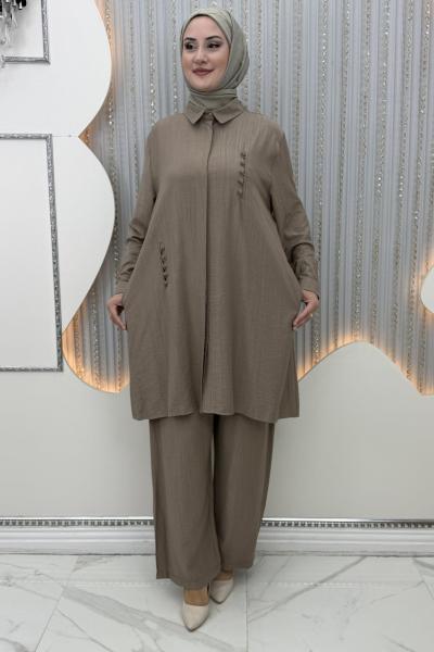 Elif Pantolonlu Takım Vizon