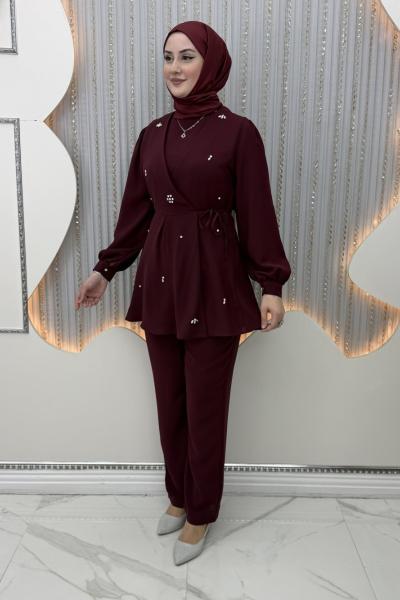 Elza 3’lü Takım Bordo