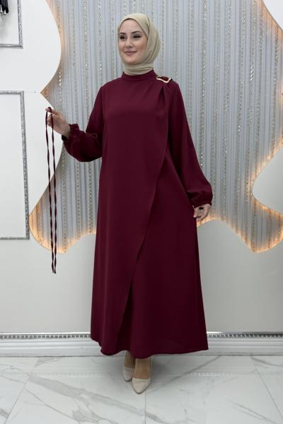 Esila Elbise Bordo