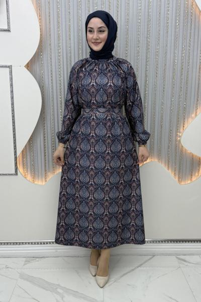 Etnik Elbise  Lacivert