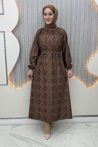 Etnik Elbise  Kahverengi