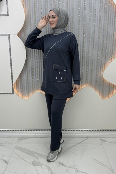 Ezel Pantolonlu Takım Füme