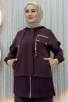 Fatoş Pantolonlu Takım  Mürdüm