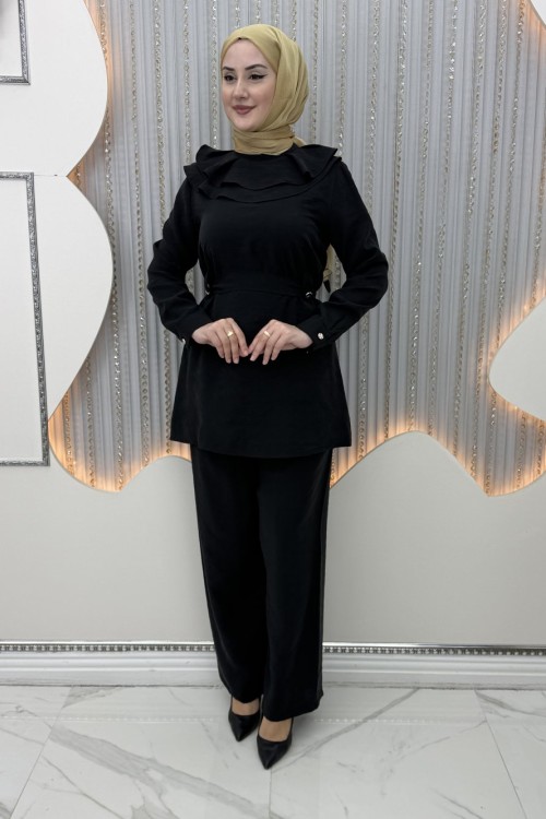 Firuze Pantolonlu Takım Siyah