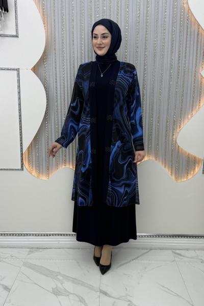 Galaksi Elbiseli Hırka Lacivert