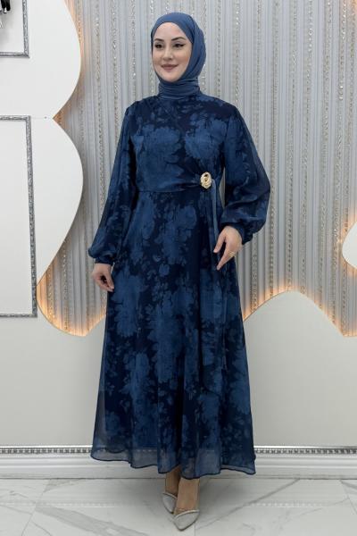 Gece Baharı Elbise Lacivert