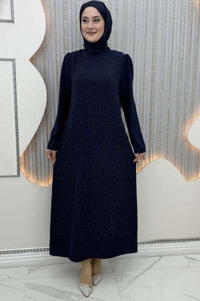 Gece Işıltısı Abiye Lacivert
