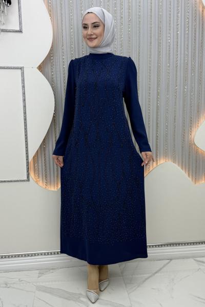 Gece Işıltısı Abiye Mavi