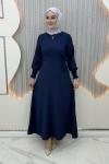 Göknur Elbise Lacivert