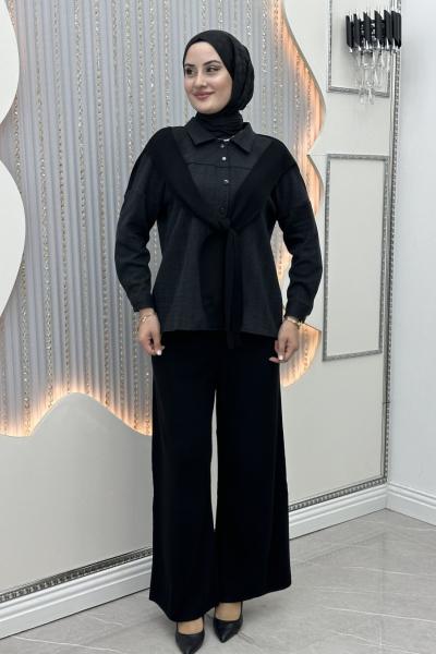 Gönül Pantolonlu Takım Siyah