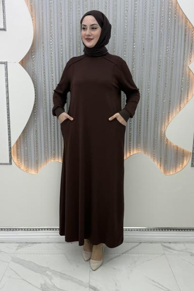 Gözde Elbise Kahverengi