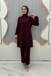 Gülçin Pantolonlu Takım Bordo