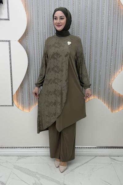 Gülümser Pantolonlu Takım Haki