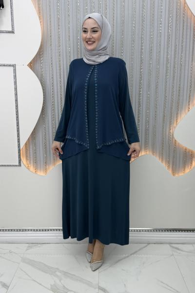 Hadise elbise Petrol Mavisi