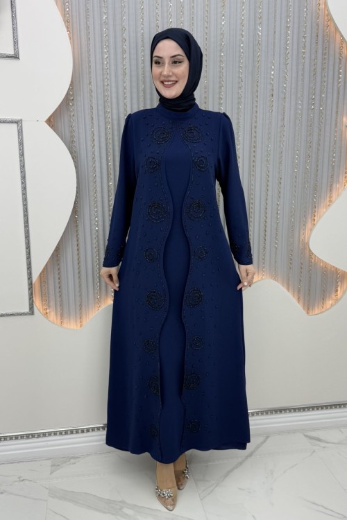 Hafsa elbise Lacivert