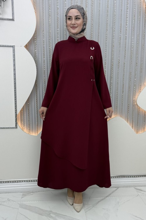Halka elbise Bordo