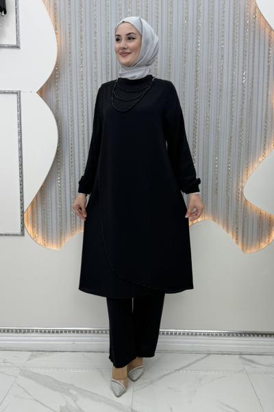 Hamide Pantolonlu Takım Siyah