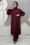 Havin pantolonlu takım Bordo