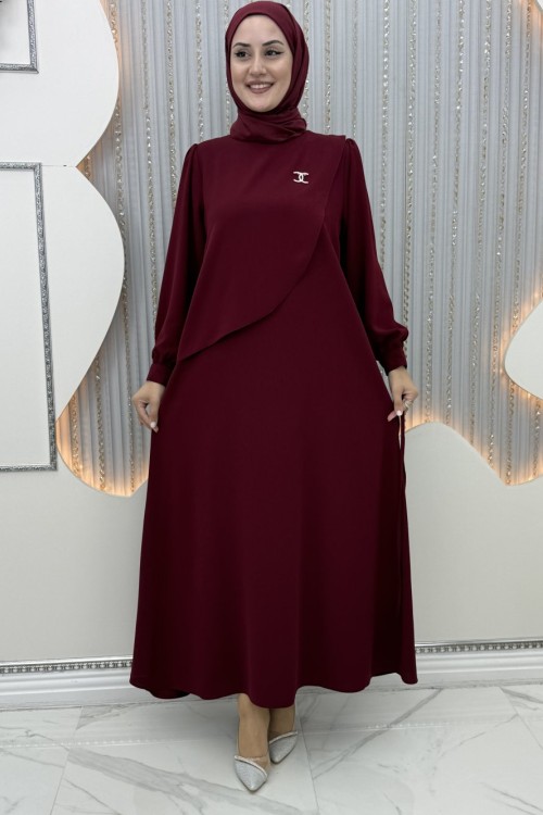 Jasmin elbise Bordo