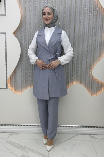 Kader Pantolonlu 3’lü Takım  Gri