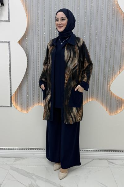 Kadriye Pantolonlu Takım Lacivert