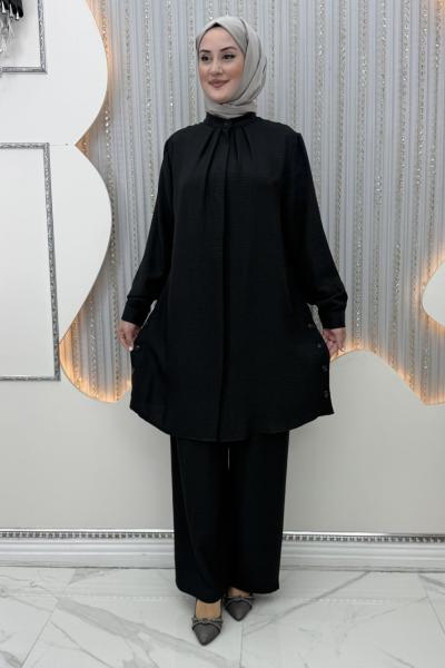 Kamila Pantolonlu Takım  Siyah