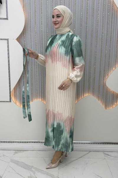 Kehribar Elbise Mint Yeşili