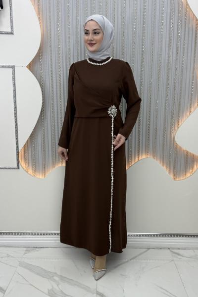 Kışmasalı Abiye Koyu Kahverengi